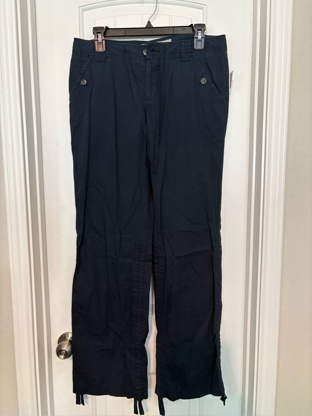 Old Navy Navy Wide-Leg Drawstring Cargo Pants